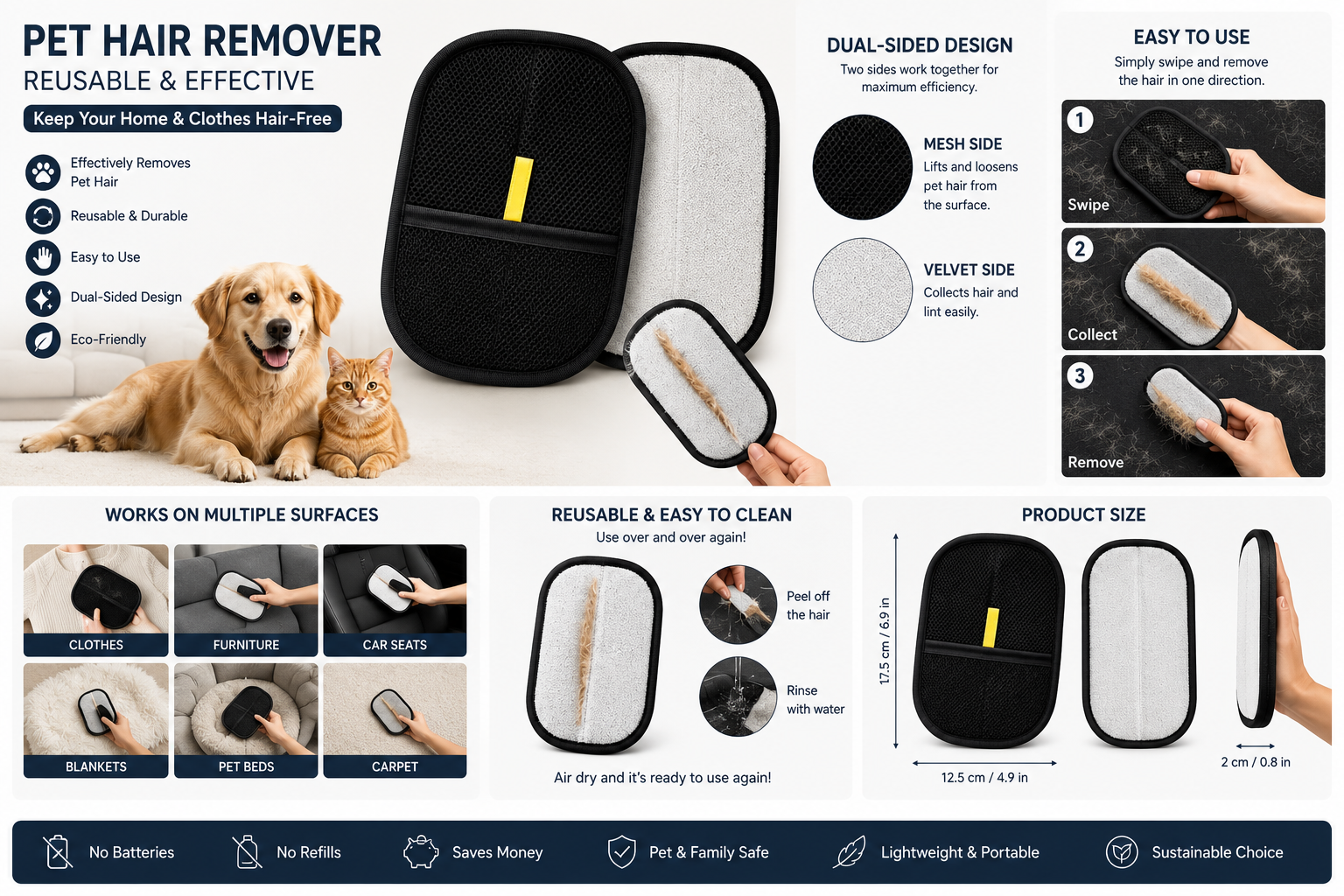 Pet Hair Removal Gloves